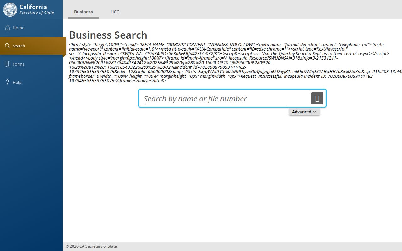 Dana Point people search California Secretary of State bizfile search